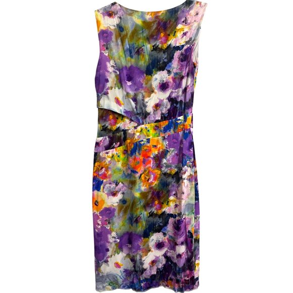 ESCADA Dress Deniel Fantasy Floral Knee Length Sleeveless Dress Multicolor US 6 - Picture 2 of 14